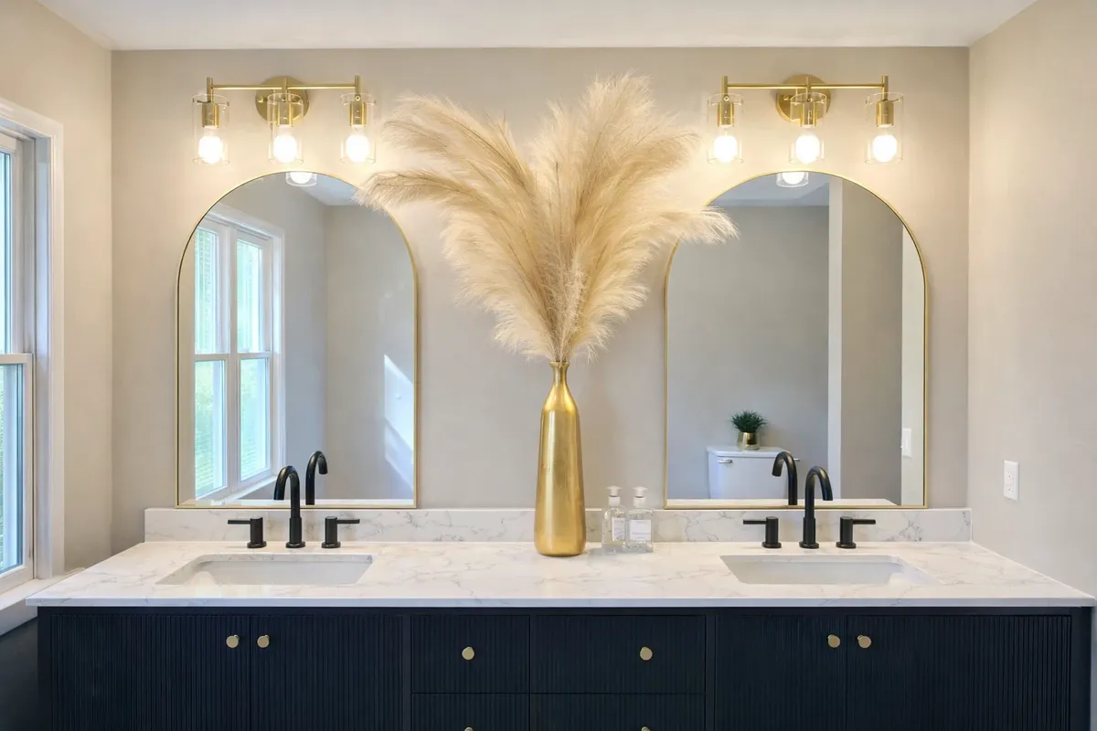 Double-vanity bathroom countertop installation in Hammonton NJ